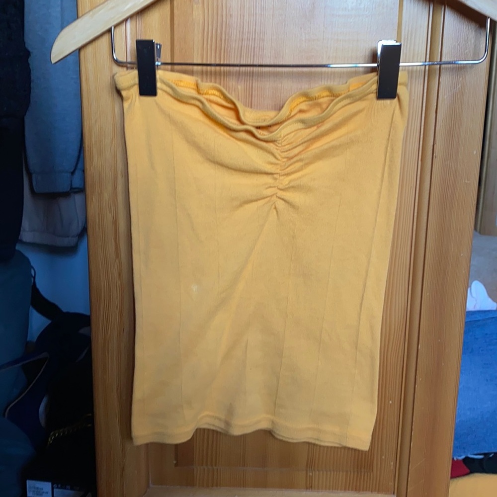 Free People Yellow Tube Top Shirt